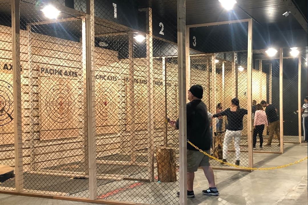 Their axe-throwing venue in Redmond