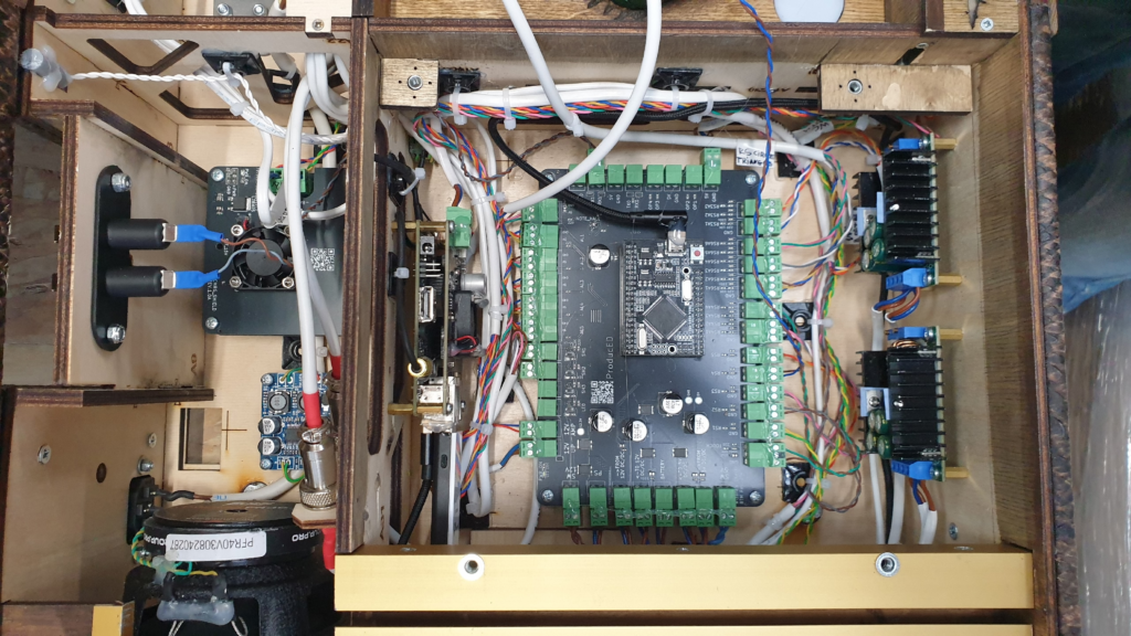 Electronics inside a chest quest: modules and connectors accessible for replacement