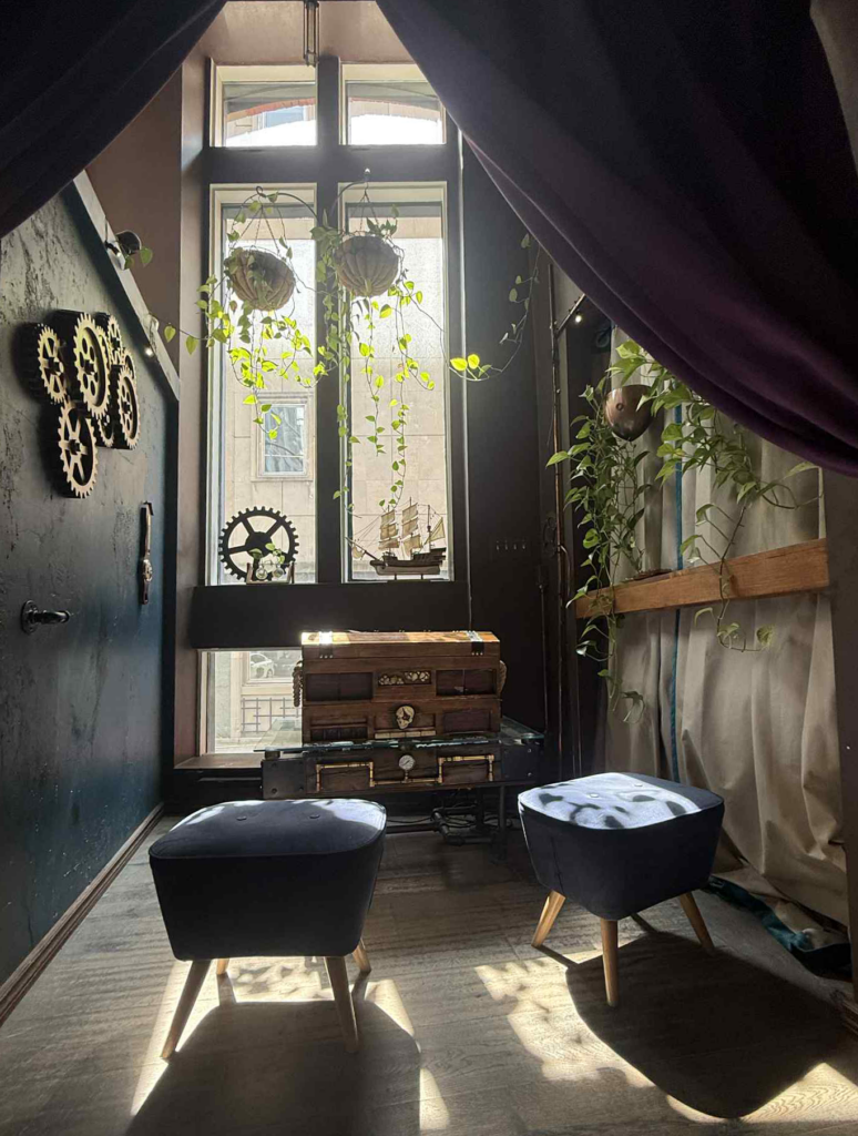Portable escape room chest set up at a venue