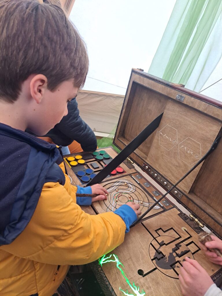 Portable escape room chest packed for transport